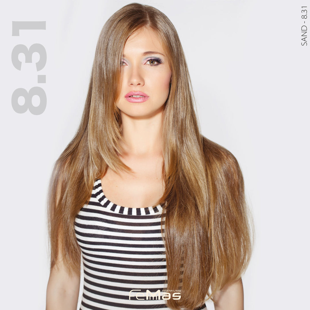 FemMas Haarfarbe 100 ml - Hellblond Gold Asch (Farbcode: 8.31)