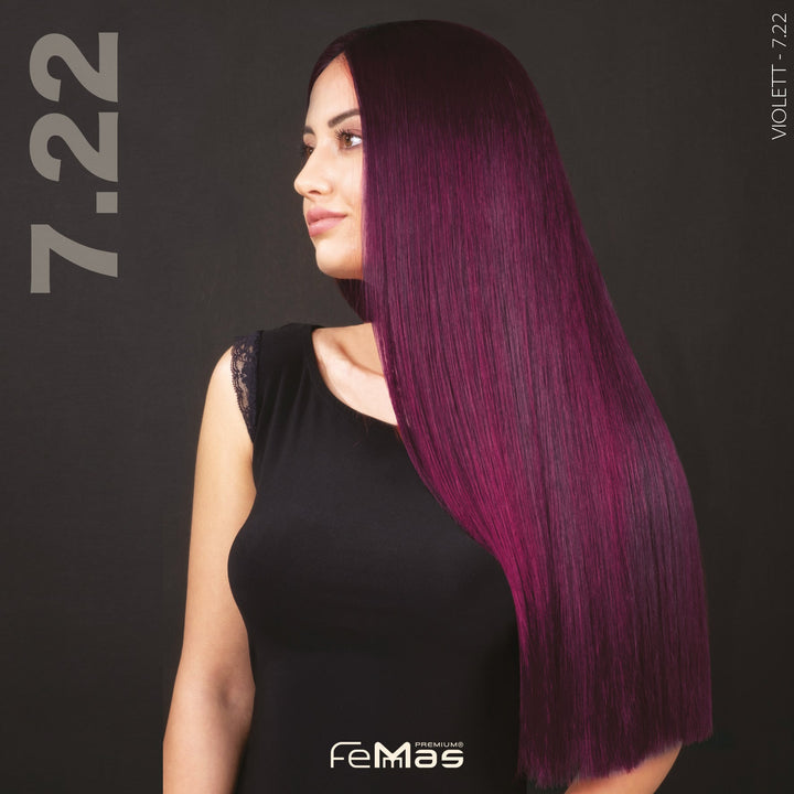 FemMas Haarfarbe 100 ml - Mittelblond Violett Intensiv (Farbcode: 7.22)