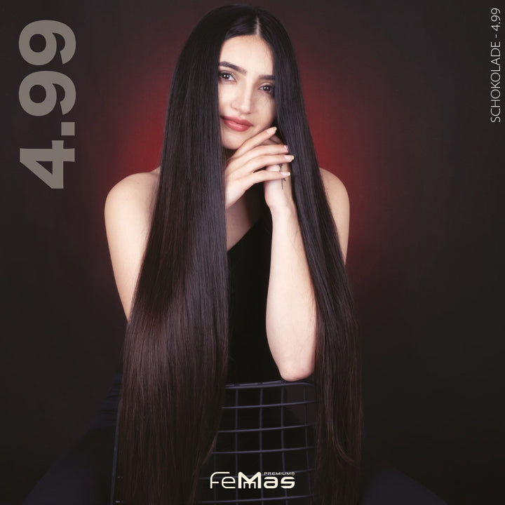 FemMas Haarfarbe 100 ml - Mittelbraun Schokolade Intensiv (Farbcode: 4.99)