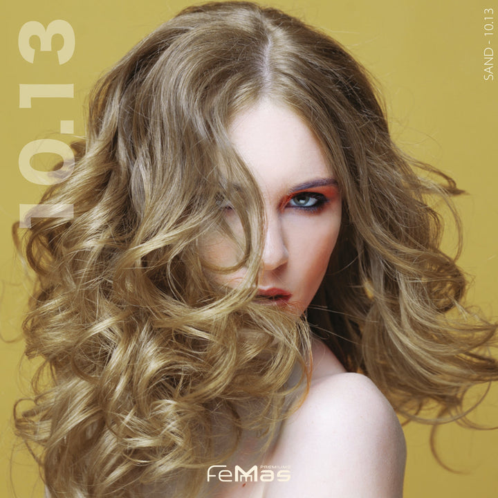 FemMas Haarfarbe 100 ml - Lichtblond Gold Asch (Farbcode: 10.13)