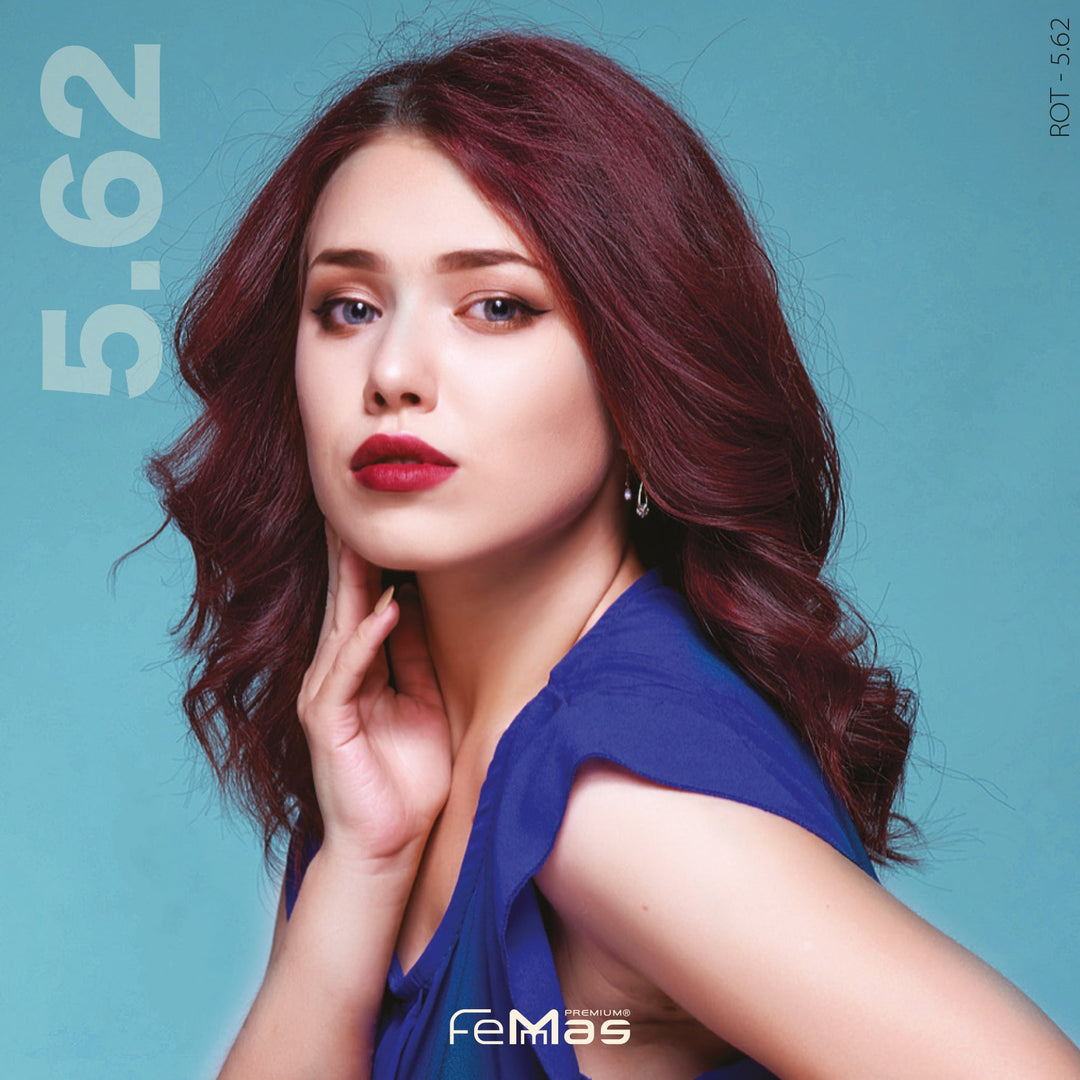 FemMas Haarfarbe 100 ml -  Hellbraun Rot Violett (Farbcode: 5.62)