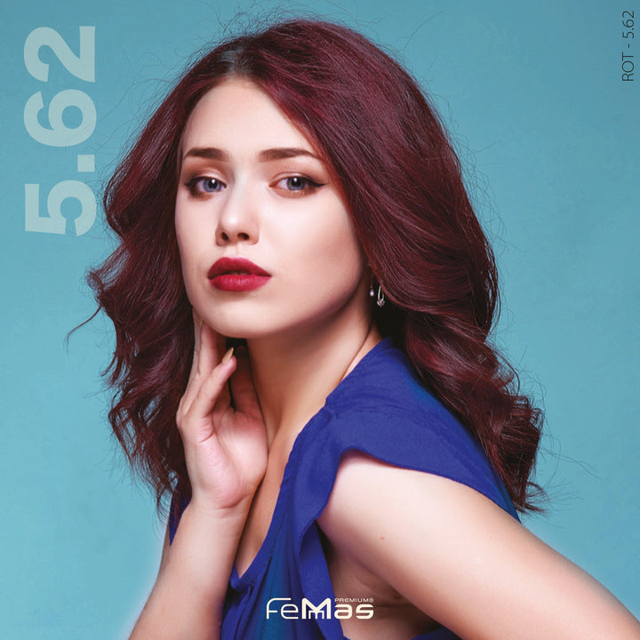 FemMas Haarfarbe 100 ml -  Hellbraun Rot Violett (Farbcode: 5.62)