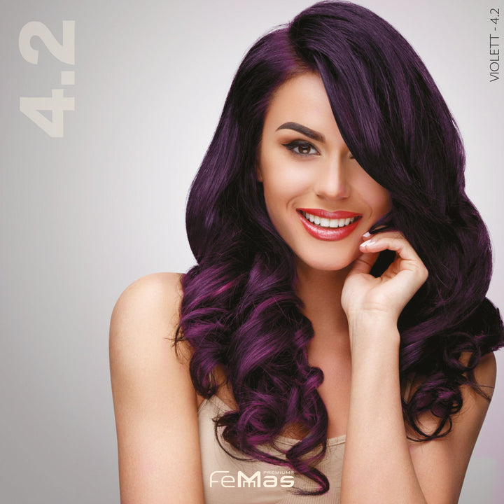 FemMas Haarfarbe 100 ml -  Mittelbraun Violett (Farbcode: 4.2)