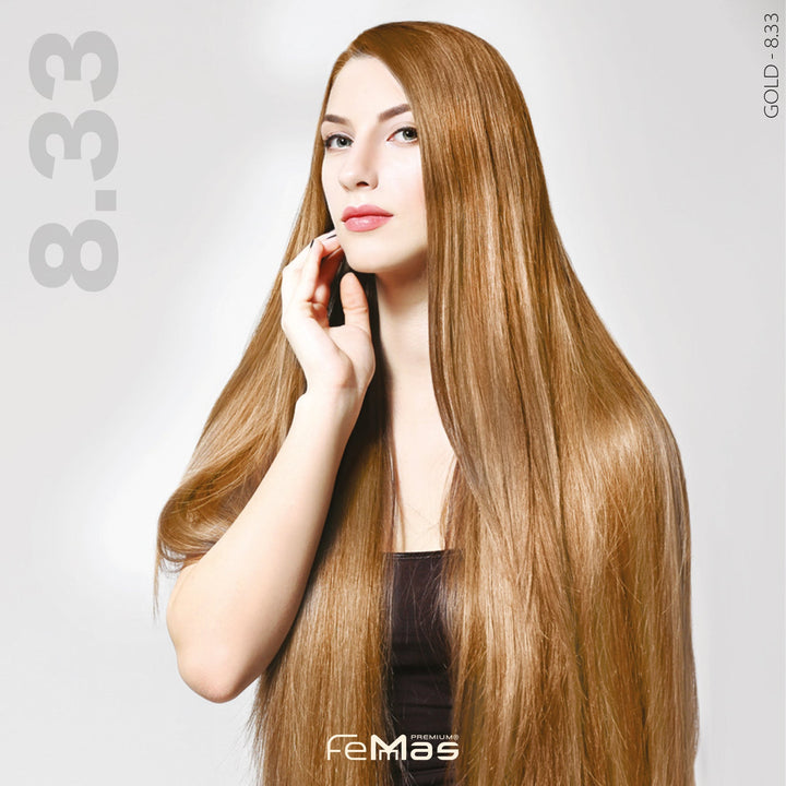 FemMas Haarfarbe 100 ml - Hellblond Gold Intensiv (Farbcode: 8.33)