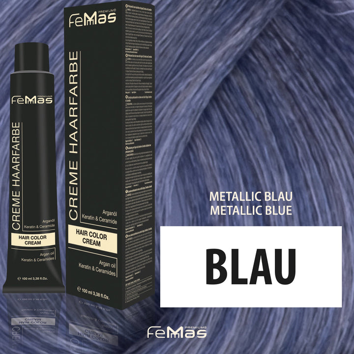 FemMas Haarfarbe 100 ml - Blau Metallic