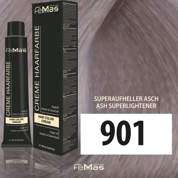 FemMas Haarfarbe 100 ml - Spezial Blond Asch (Farbcode: 901)