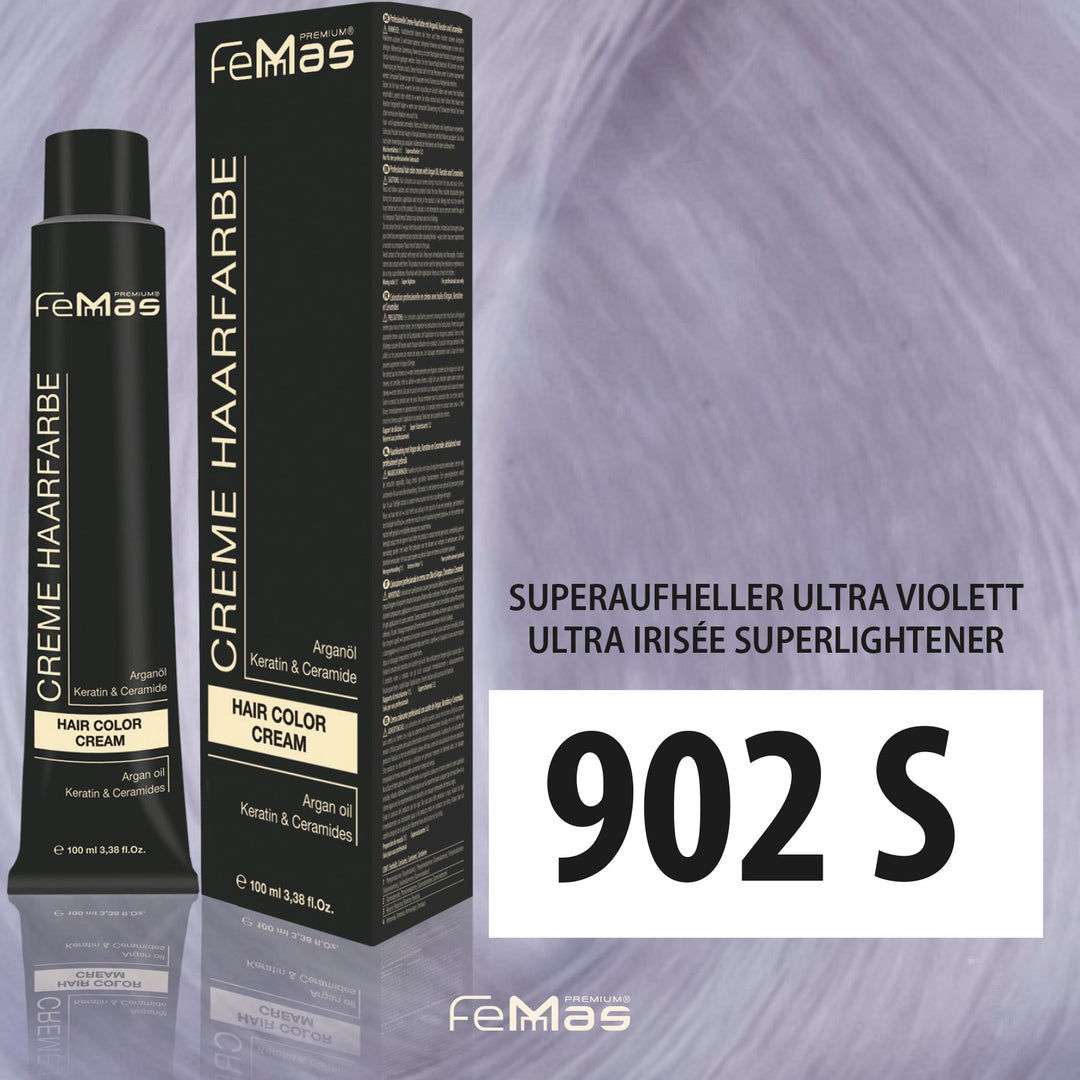 FemMas Haarfarbe 100 ml - Spezial Blond Ultra Violett (Farbcode: 902S)