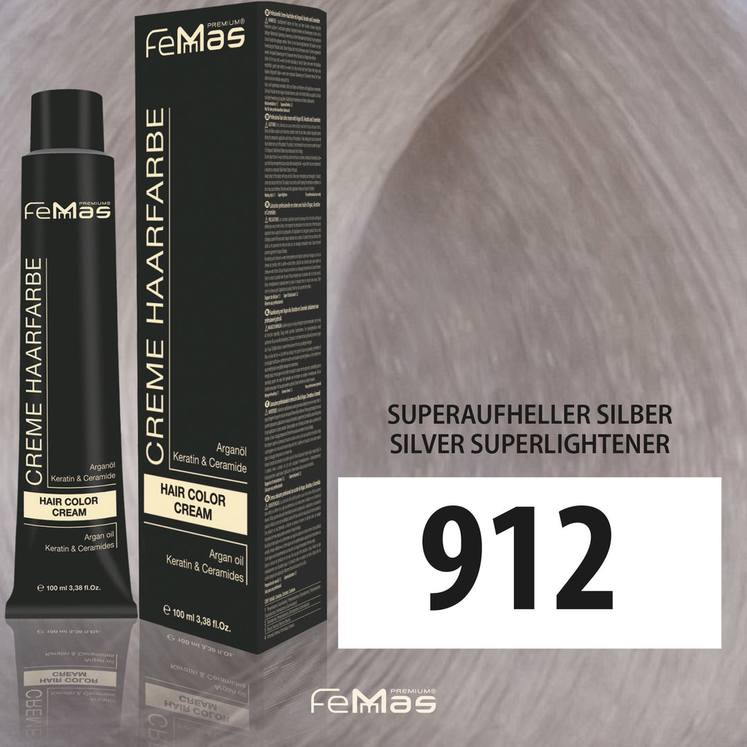 FemMas Haarfarbe 100 ml - Spezial Blond Silber (Farbcode: 912)