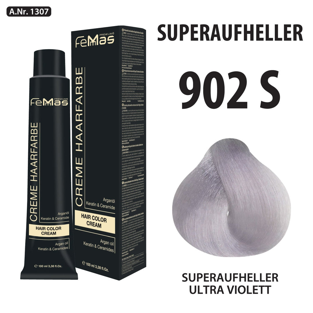 FemMas Haarfarbe 100 ml - Spezial Blond Ultra Violett (Farbcode: 902S)