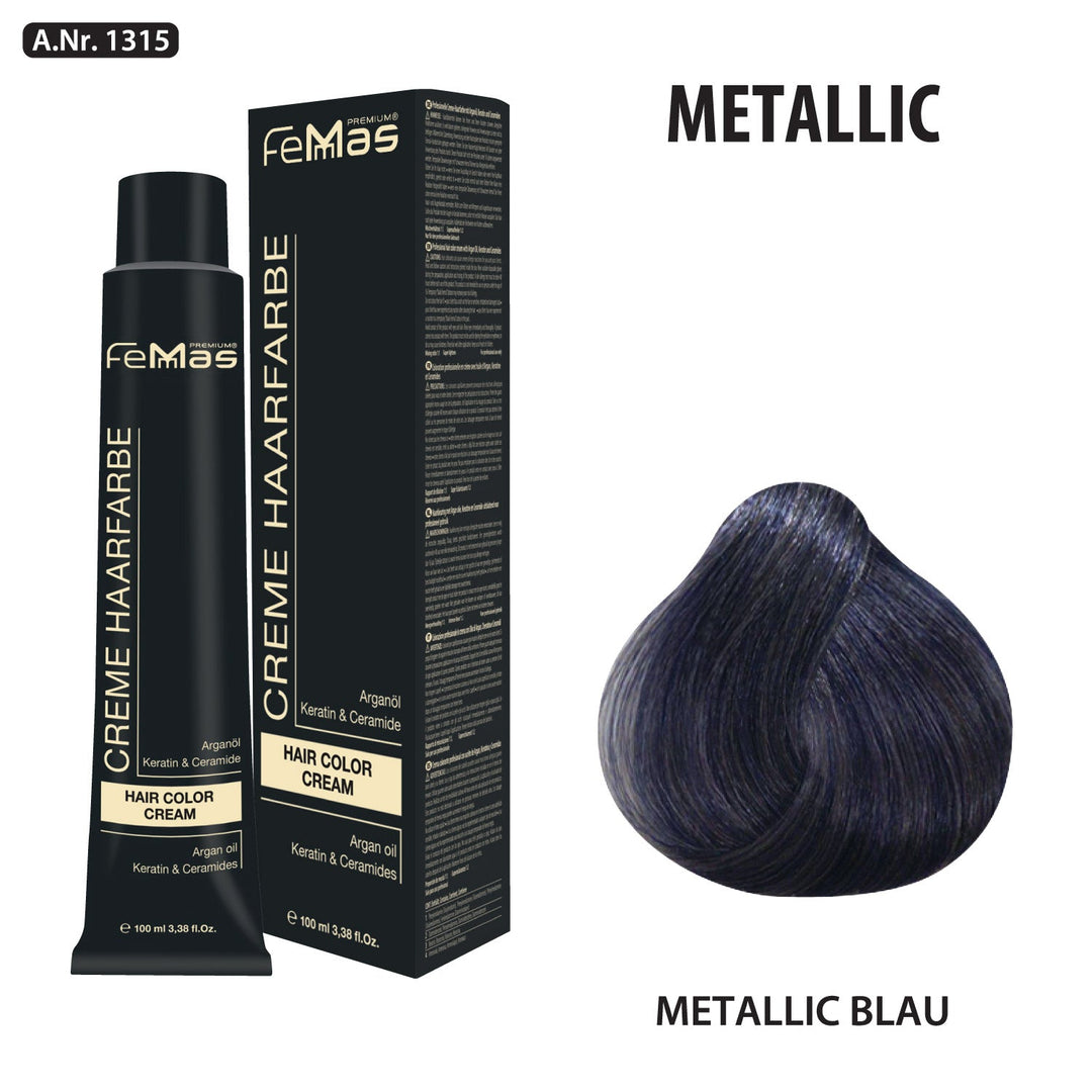 FemMas Haarfarbe 100 ml - Blau Metallic