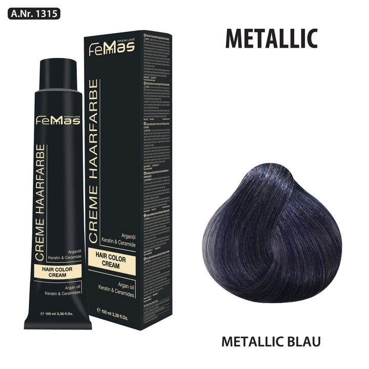 FemMas Haarfarbe 100 ml - Blau Metallic