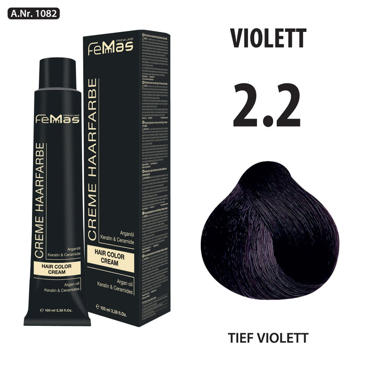 FemMas Haarfarbe 100 ml - Tief Violett (Farbcode: 2.2)