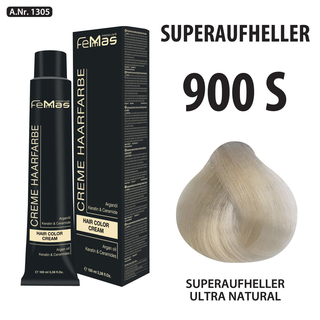 FemMas Haarfarbe 100 ml - Spezial Blond Ultra Natural (Farbcode: 900S)