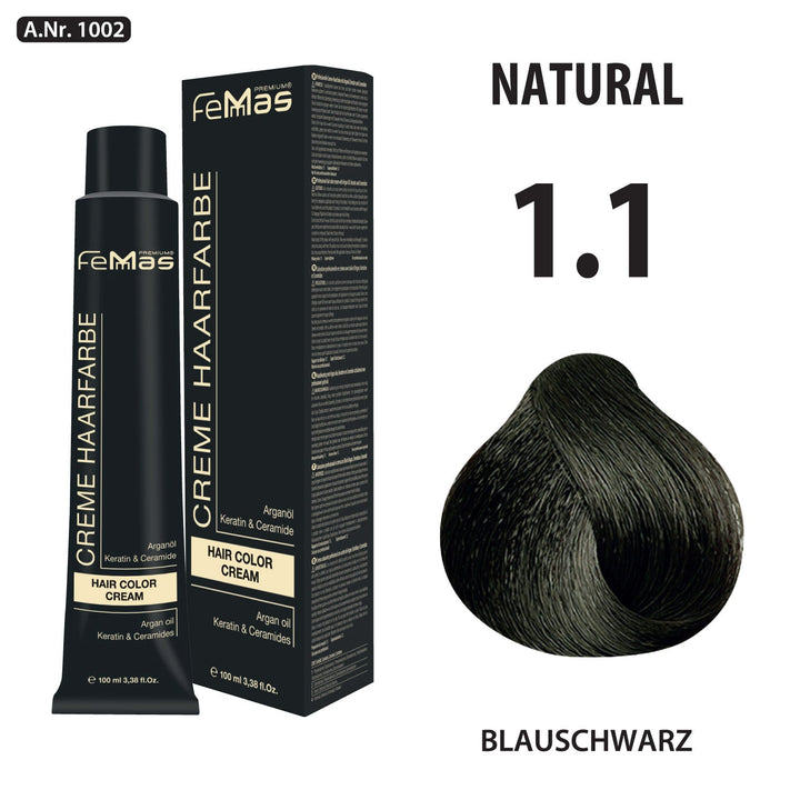 FemMas Haarfarbe 100 ml - Blauschwarz Asch