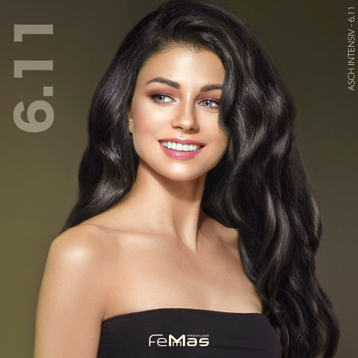 FemMas Haarfarbe 100 ml - Dunkelblond Asch Intensive (Farbcode: 6.11)