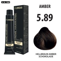 FemMas Haarfarbe 100 ml - Hellbraun Amber Schokolade (Farbcode: 5.89)