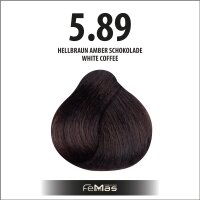 FemMas Haarfarbe 100 ml - Hellbraun Amber Schokolade (Farbcode: 5.89)