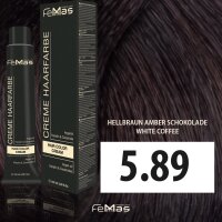 FemMas Haarfarbe 100 ml - Hellbraun Amber Schokolade (Farbcode: 5.89)